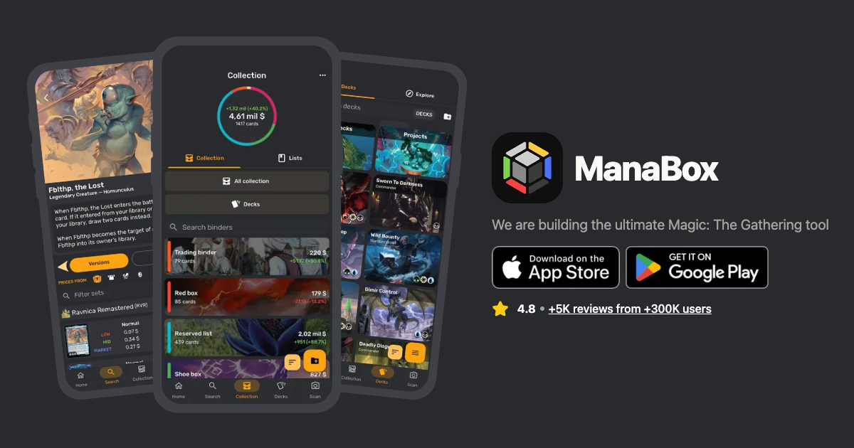 Import and export the collection | ManaBox